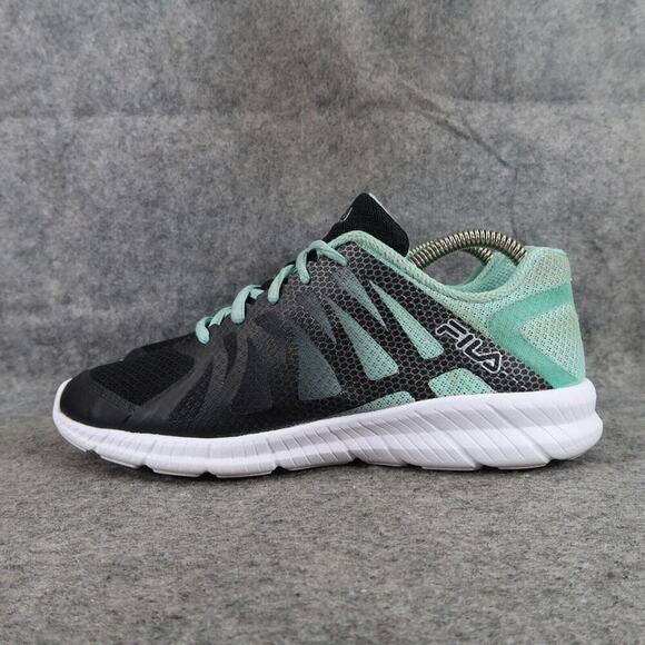 Fila Shoes Womens 7 Athletic Trainers Running Active Lace Up Comfort Black Blue - Picture 4 of 13